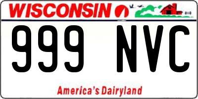 WI license plate 999NVC