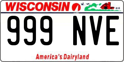WI license plate 999NVE