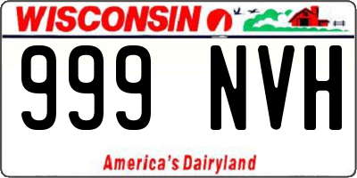 WI license plate 999NVH