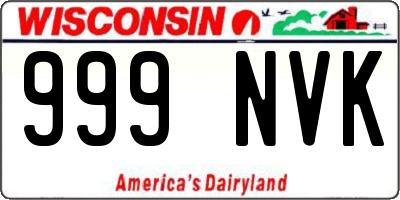 WI license plate 999NVK