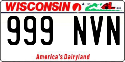 WI license plate 999NVN