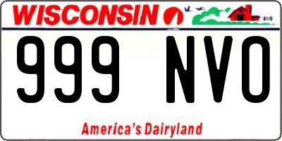 WI license plate 999NVO