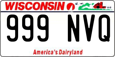 WI license plate 999NVQ