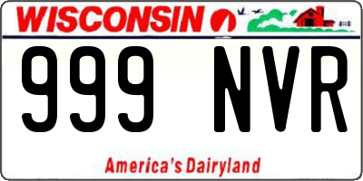WI license plate 999NVR