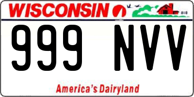 WI license plate 999NVV