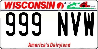 WI license plate 999NVW