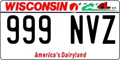 WI license plate 999NVZ