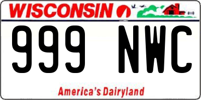 WI license plate 999NWC