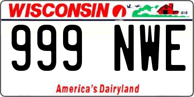 WI license plate 999NWE