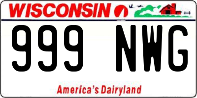 WI license plate 999NWG