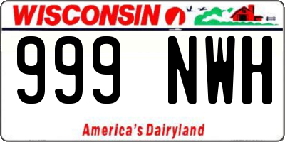 WI license plate 999NWH