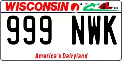 WI license plate 999NWK
