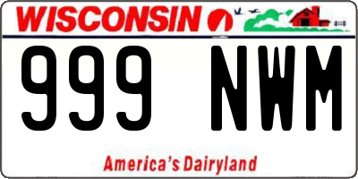 WI license plate 999NWM