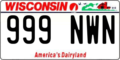 WI license plate 999NWN