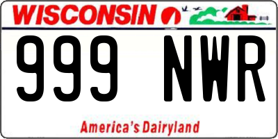 WI license plate 999NWR