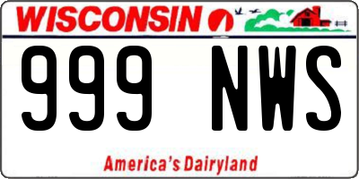 WI license plate 999NWS