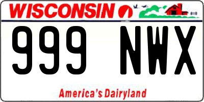 WI license plate 999NWX