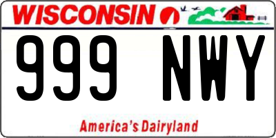 WI license plate 999NWY