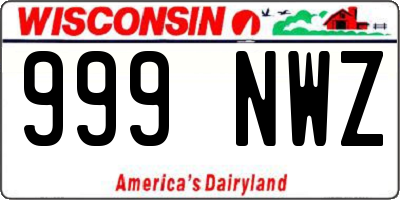 WI license plate 999NWZ