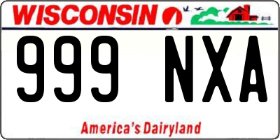 WI license plate 999NXA