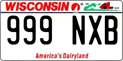 WI license plate 999NXB