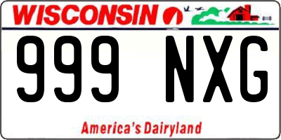 WI license plate 999NXG