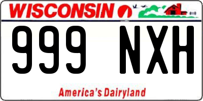 WI license plate 999NXH