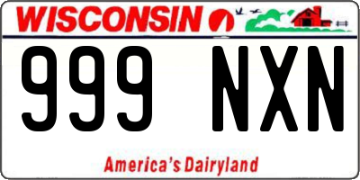 WI license plate 999NXN
