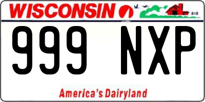 WI license plate 999NXP