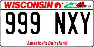 WI license plate 999NXY
