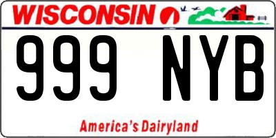 WI license plate 999NYB