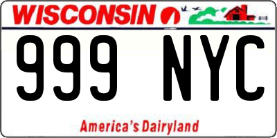 WI license plate 999NYC