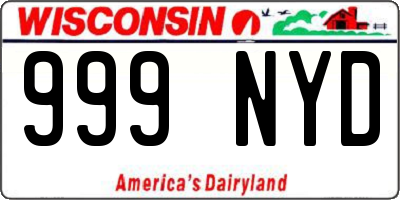 WI license plate 999NYD