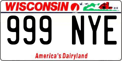 WI license plate 999NYE