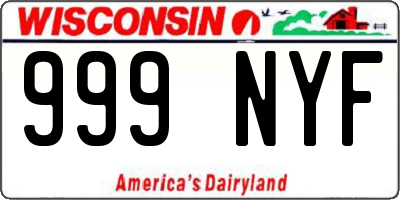 WI license plate 999NYF