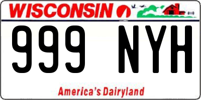 WI license plate 999NYH