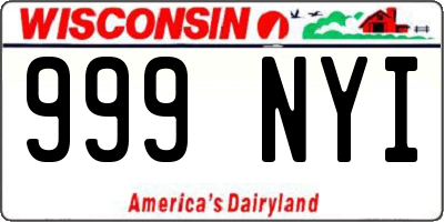 WI license plate 999NYI