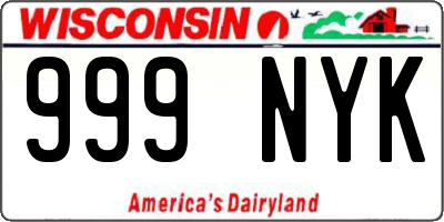 WI license plate 999NYK