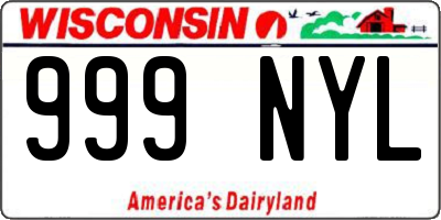 WI license plate 999NYL
