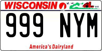 WI license plate 999NYM