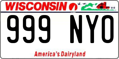 WI license plate 999NYO