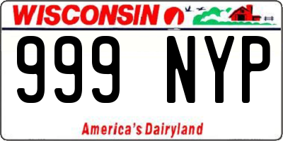 WI license plate 999NYP