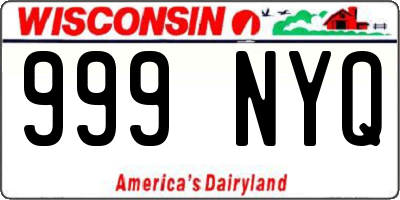 WI license plate 999NYQ