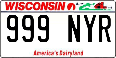 WI license plate 999NYR