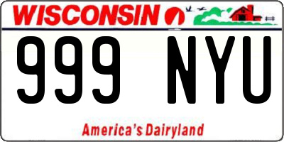 WI license plate 999NYU