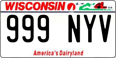 WI license plate 999NYV