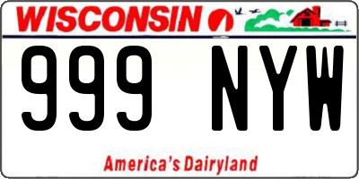 WI license plate 999NYW
