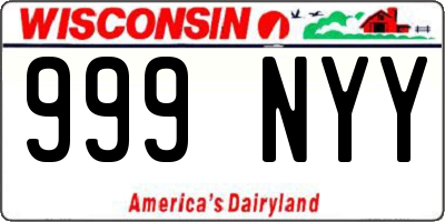 WI license plate 999NYY