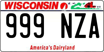 WI license plate 999NZA