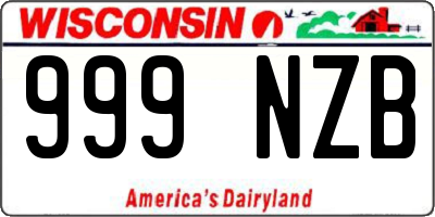 WI license plate 999NZB